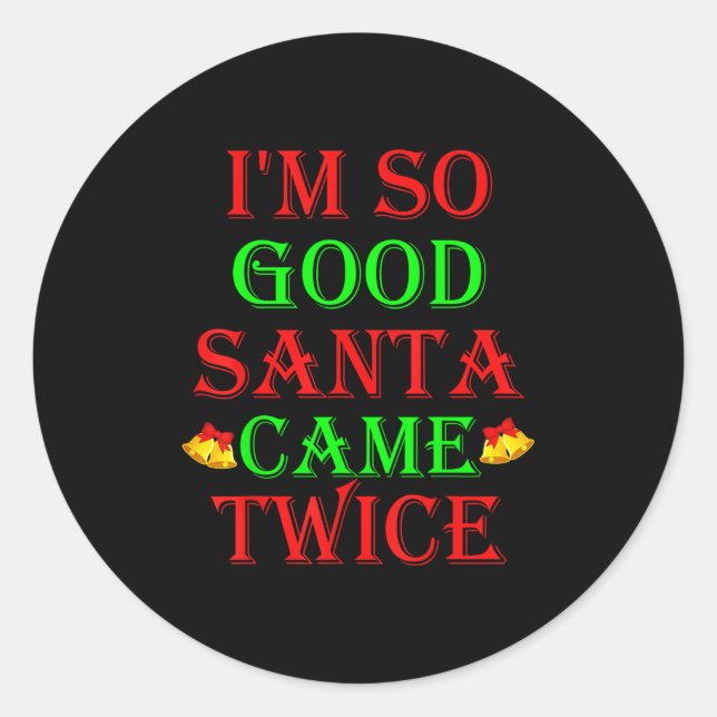 Sticker Rond Chemises de Noël inappropriées Uni Adult Black Sma (Devant)