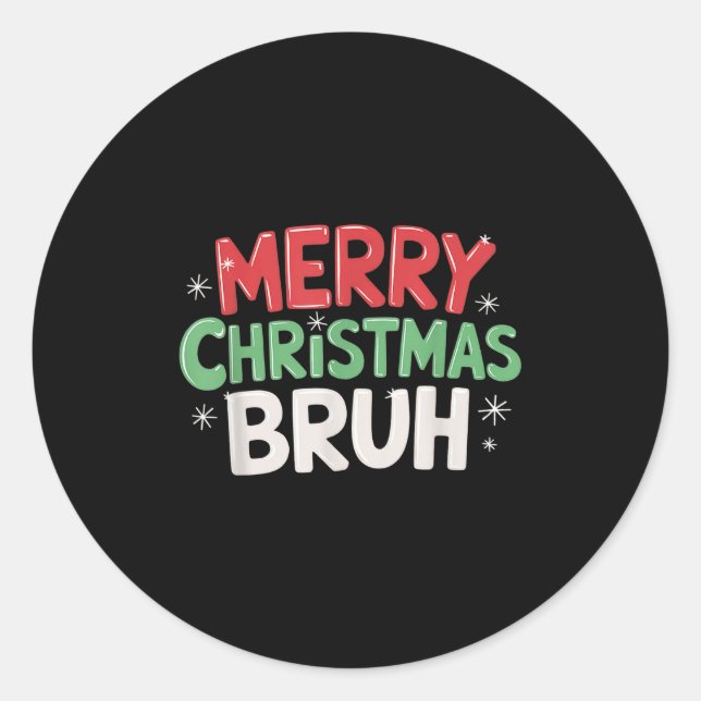 Sticker Rond Chemises de Noël Pour Enfants Garçons Femmes Joyeu (Devant)