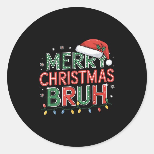 Sticker Rond Chemises de Noël Pour Enfants Garçons Femmes Joyeu (Devant)