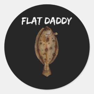Sticker Rond Chemises de pêche au flet pour hommes et pêcheurs