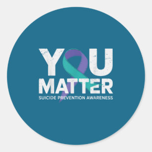 Sticker Rond Chemises de prévention des suicides Sensibilisatio
