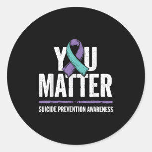 Sticker Rond Chemises de prévention des suicides Sensibilisatio