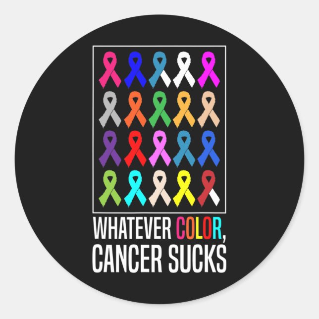 Sticker Rond Chemises de sensibilisation au cancer - quelle que (Devant)