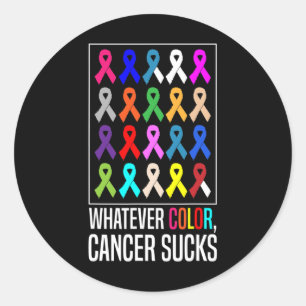 Sticker Rond Chemises de sensibilisation au cancer - quelle que