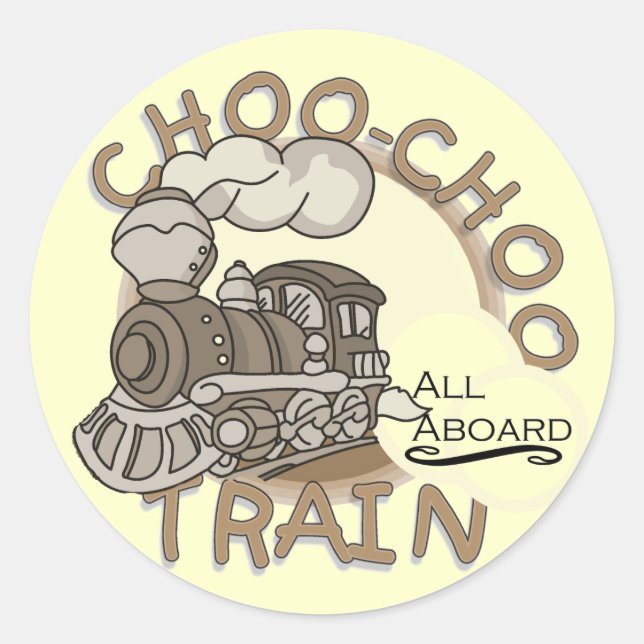 Sticker Rond Chemises de train Choo-Choo et GIfts (Devant)