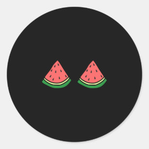 Sticker Rond Chemises drôles d'été pour hommes_chemise pastèque