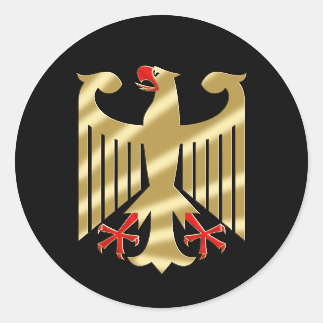 Sticker Rond Chemises et cadeaux allemands d'aigle (Devant)