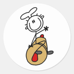 Sticker Rond Chemises et Cadeaux avec rouleau à pâtisserie pour
