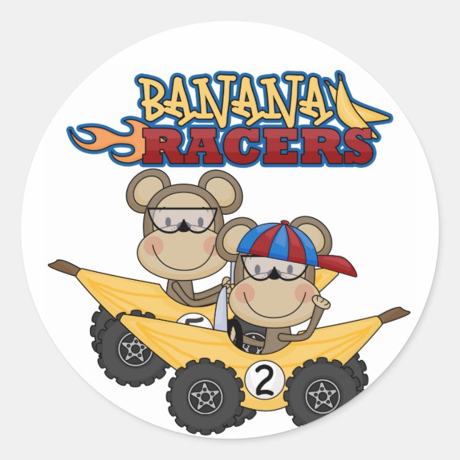 Sticker Rond Chemises et cadeaux Banana Racers (Devant)