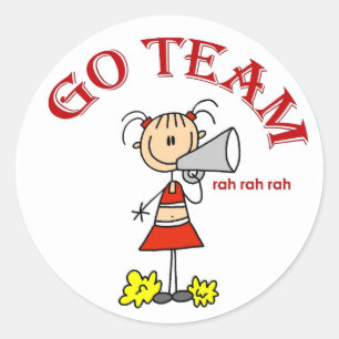 Sticker Rond Chemises et Cadeaux Cheerleader Go Team
