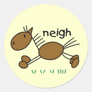 Sticker Rond Chemises et Cadeaux Cheval dit Hi-han