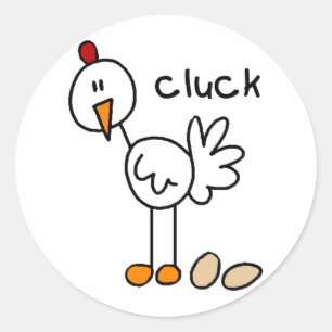 Sticker Rond Chemises et Cadeaux Chicken Says Cluck