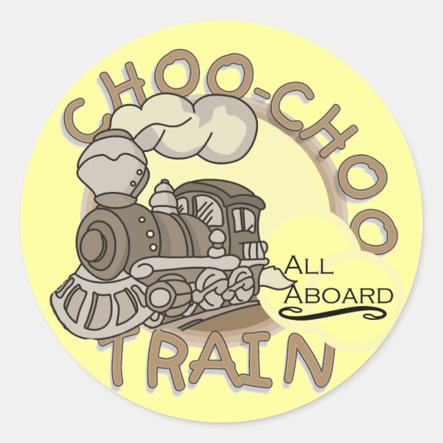 Sticker Rond Chemises et cadeaux Choo Choo Train (Devant)