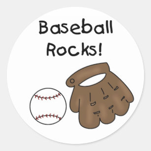 Sticker Rond Chemises et Cadeaux de Baseball Rocks