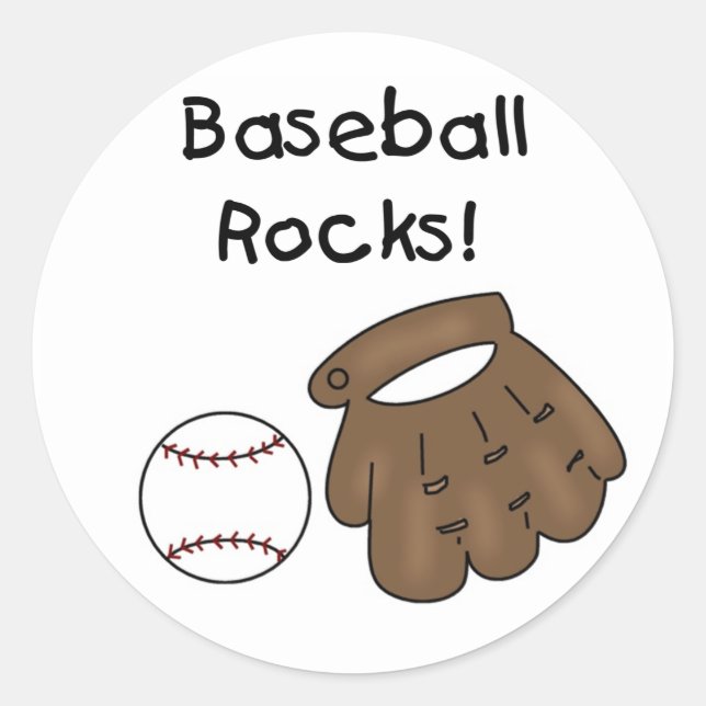 Sticker Rond Chemises et Cadeaux de Baseball Rocks (Devant)