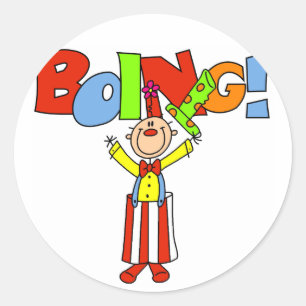 Sticker Rond Chemises et Cadeaux de Clown Boing
