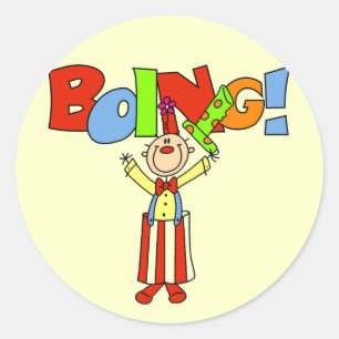Sticker Rond Chemises et Cadeaux de Clown Boing