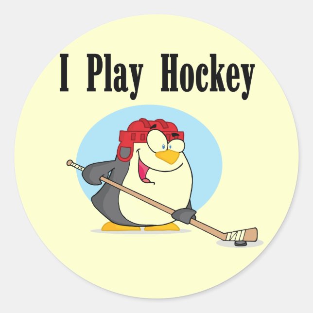 Sticker Rond Chemises et cadeaux de hockey Penguin (Devant)