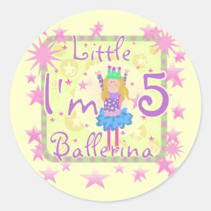 Sticker Rond Chemises et cadeaux de la 5e année de Ballerina
