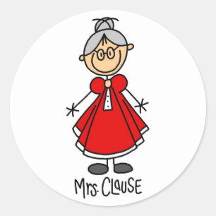 Sticker Rond Chemises et cadeaux de Mme Clause