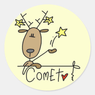 Sticker Rond Chemises et Cadeaux de Renne Comet