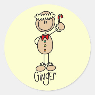 Sticker Rond Chemises et Cadeaux Gingerbread Ginger Cookie