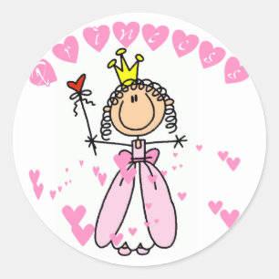Sticker Rond Chemises et cadeaux Heart Princess