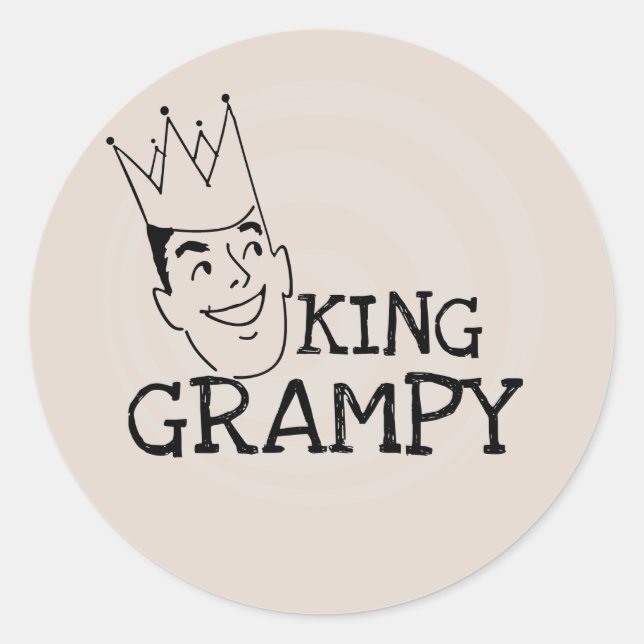 Sticker Rond Chemises et cadeaux King Grampy (Devant)