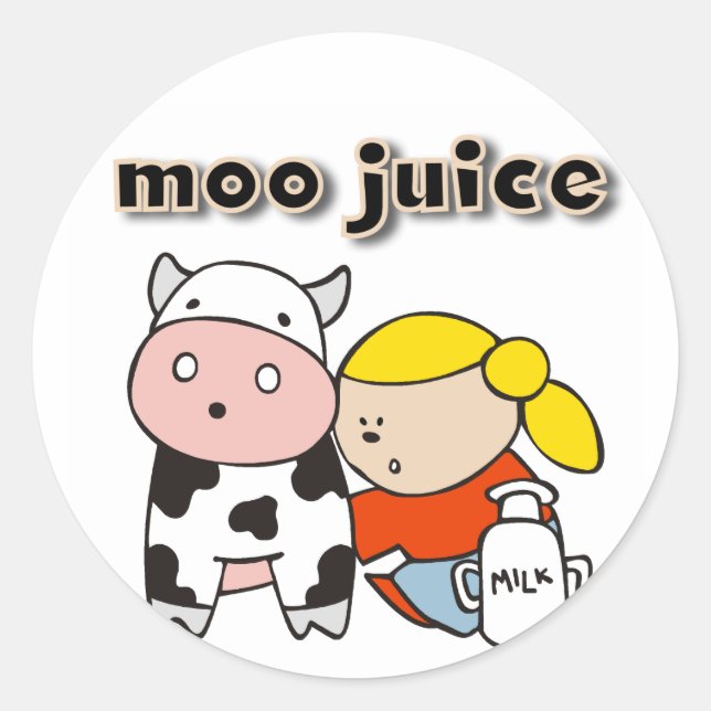 Sticker Rond Chemises et cadeaux Moo Juice (Devant)