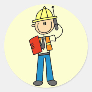 Sticker Rond Chemises et Cadeaux pour Contremaîtres de Construc