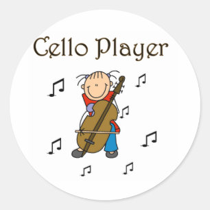 Sticker Rond Chemises et Cadeaux pour Fille au Violoncelle en B