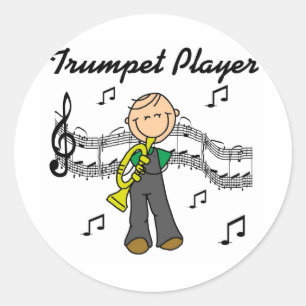 Sticker Rond Chemises et cadeaux pour joueur de trompette