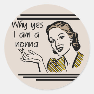 Sticker Rond Chemises et cadeaux Retro Nonna