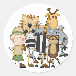 Sticker Rond Chemises et cadeaux Safari Boy