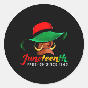 Sticker Rond Chemises Juneteenth Femmes Célébrant la Liberté No