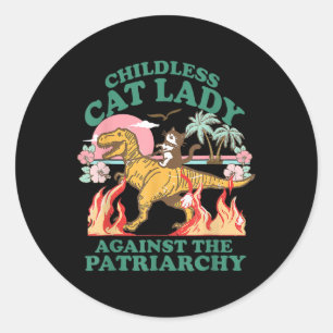 Sticker Rond Chemises Lady Chat Enfant Mignonnes Rétro Contre L