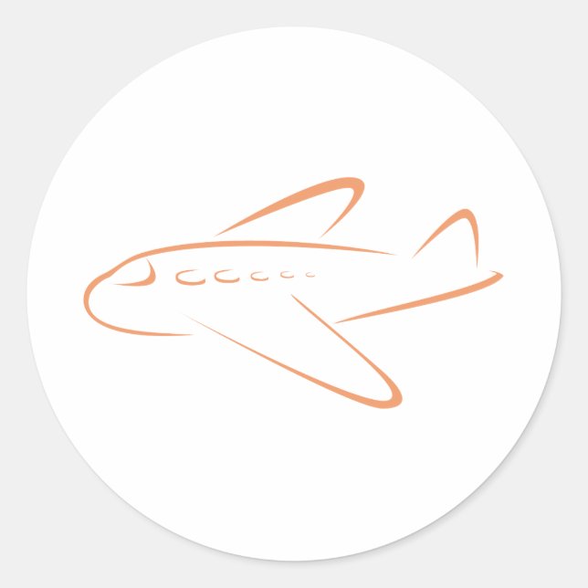 Sticker Rond Chemises mignonnes | Chemises cadeaux Icône avion (Devant)