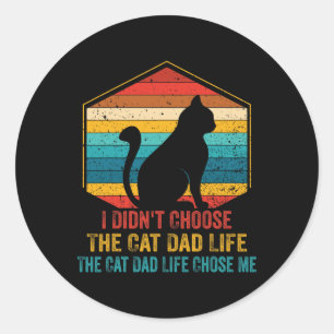 Sticker Rond Chemises Papa Chat Pour Hommes Vintage Je n'ai pas
