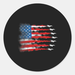 Sticker Rond Chemises patriotiques Hommes Jet Rouge Blanc Bleu