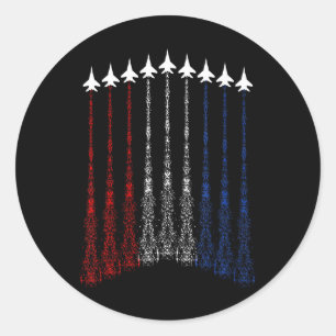 Sticker Rond Chemises Patriotiques Pour Hommes Jet 4 juillet Ch