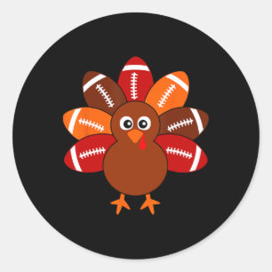 Sticker Rond Chemises Thanksgiving Pour Enfants Garçons Turquie