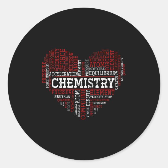 Sticker Rond Chemist Valentines Day Gift Science Chemistry  (Devant)