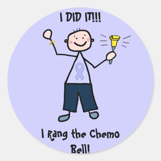 Sticker Rond Chemo Bell - Cancer général Homme (Devant)