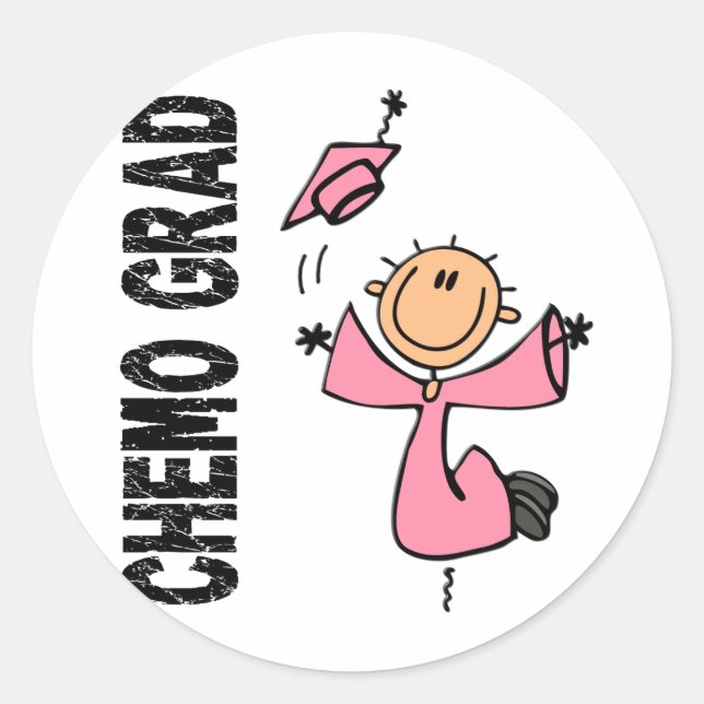 Sticker Rond CHEMO rose GRAD 1 (Cancer du sein) (Devant)