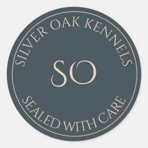 Sticker Rond Chenil Officiel Silver Oak "Scellé avec soin" Sti