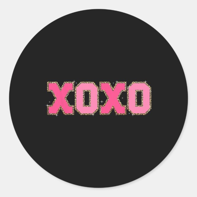 Sticker Rond Chenille Patch scintillant Xoxo Saint-Valentin Cœu (Devant)