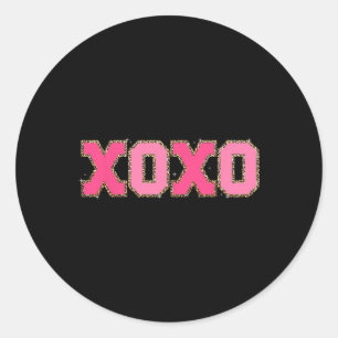 Sticker Rond Chenille Patch Sparkling Xoxo Saint Valentin Coeur