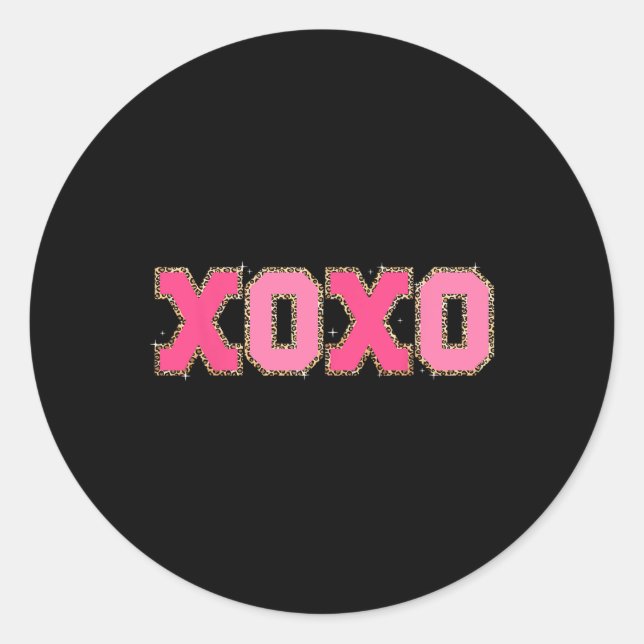Sticker Rond Chenille Patch Sparkling Xoxo Saint Valentin Coeur (Devant)