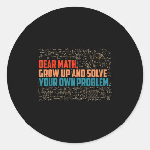 Sticker Rond Cher Math Augmente Des Maths Drôle Dire