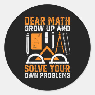 Sticker Rond Cher Math Augmente Et Résoudre Vos Propres Problèm